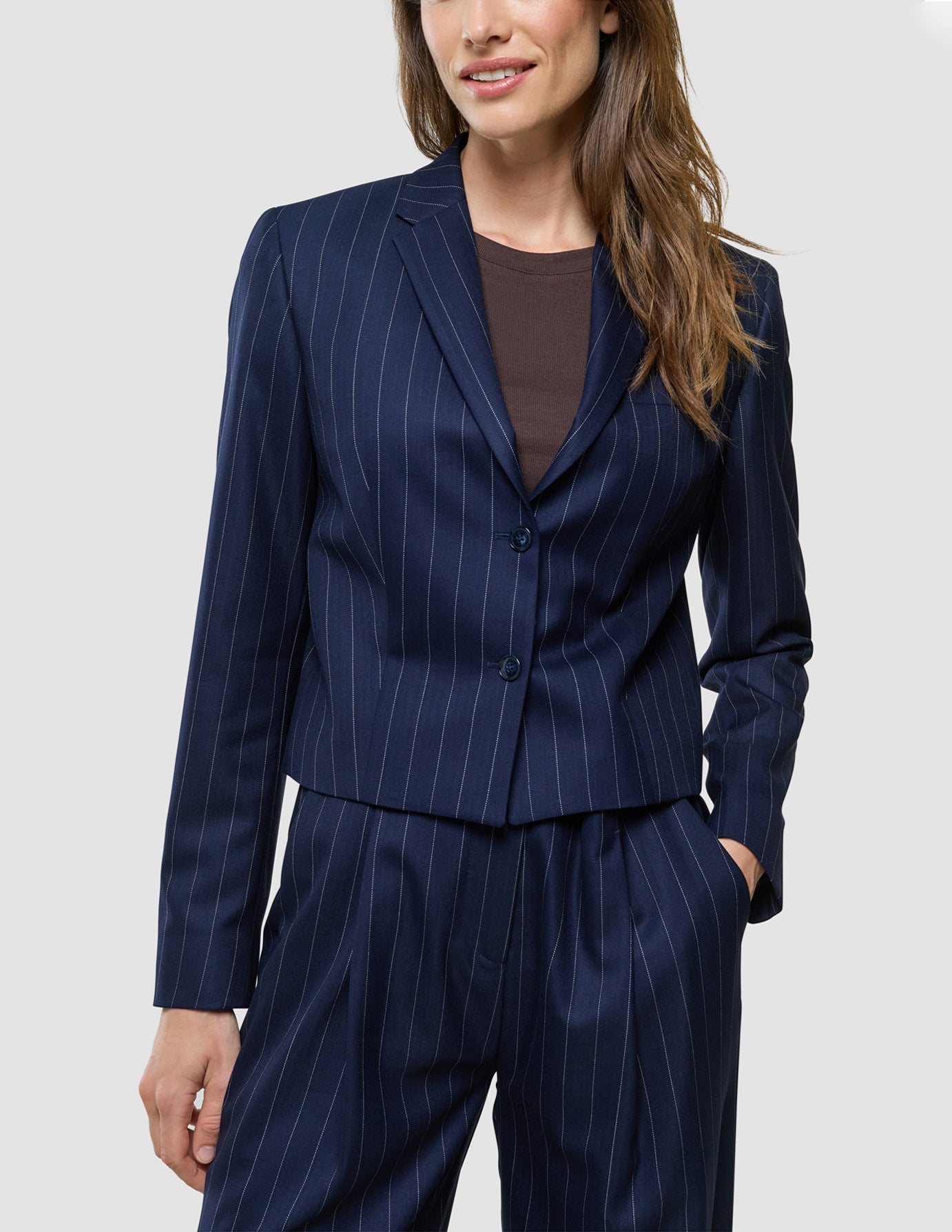 Women Raina Short Blazer Night Sky Pinstripe